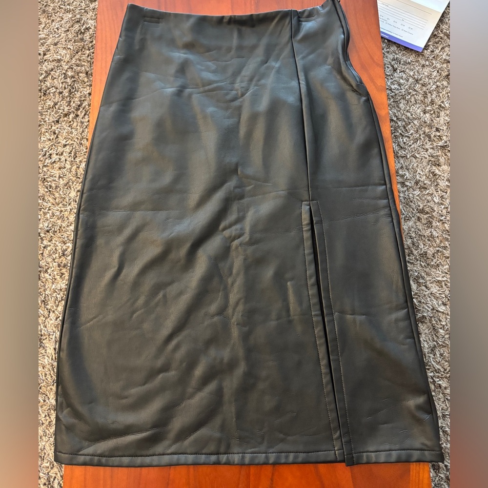 Altar'd State Black Faux Leather Pencil Skirt